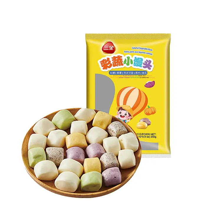 SANQUAN Colorful Vegetable Mini Buns 250g | 三全 彩蔬小馒头 250g
