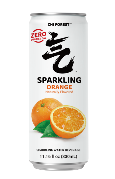Chi Forest Sparkling Water Orange Flavor TIN 330ml | 元气森林 0卡0脂 柑橙味 苏打水 罐装 330ml