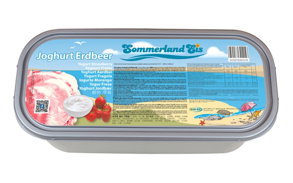 SOMMERLAND Ice Cream Strawberry Yogurt Flavour 5L*4/CTN | 德国 草莓酸奶味 冰淇淋 5L*4/箱