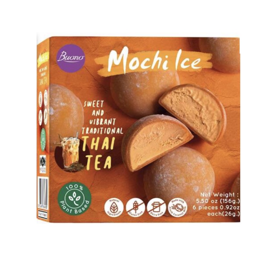 BUONO Mochi Ice Dessert Thai Tea Flavor 156g | BUONO 麻薯冰淇淋 泰式奶茶味 156g