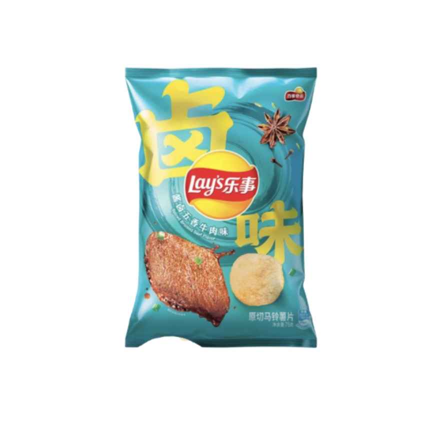 LAYS Potato Chips Five Spice Beef Flavor 70g | 乐事 薯片 酱卤五香牛肉味 70g