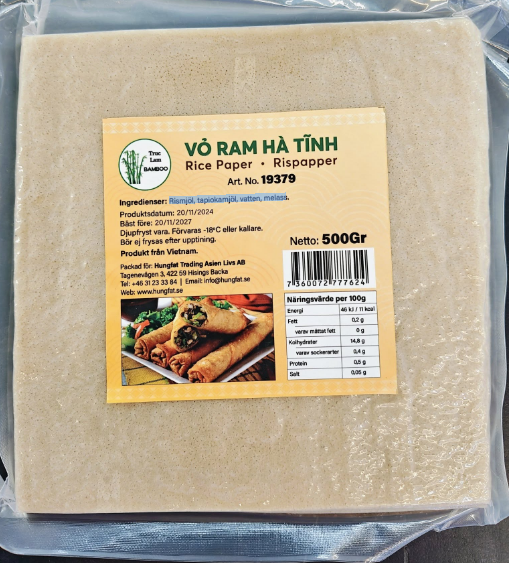 FZ Truc Lam Bamboo Rice Paper Vo Ram Ha Tinh 500g | Truc Lam Bamboo 冰冻 越南米纸 Vo Ram Ha Tinh 500g