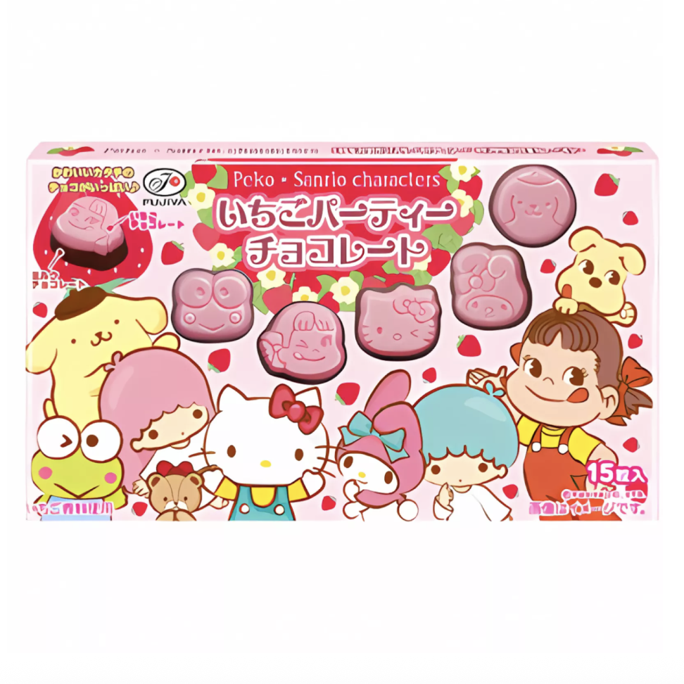 FUJIYA Peko x Sanrio Chocolate Biscuit Strawberry Flavor 40g | FUJIYA 三丽鸥巧克力饼干 草莓味 40g