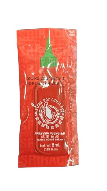 Flying Goose Sriracha Original Sachet 8ml/unit | 飞鹅牌 是拉差 香甜辣椒酱 小袋装 8ml/unit