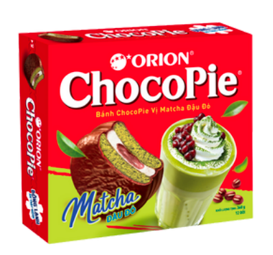 ORION Chocopie Matcha & Redbean Flavor 360g | 好丽友 巧克力派 抹茶红豆味 360g