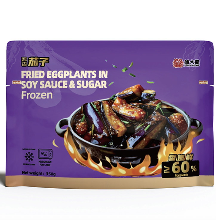 PDL Frozen Eggplant in Soy Sauce with Sugar Pre Fried 350g | 潘大龙 冷冻 酱香茄子 350g