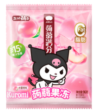 YJPZ Kuromi Konjac Jelly Peach Flavor 96g | YJPZ Kuromi 蒟蒻果冻 桃子味 96g