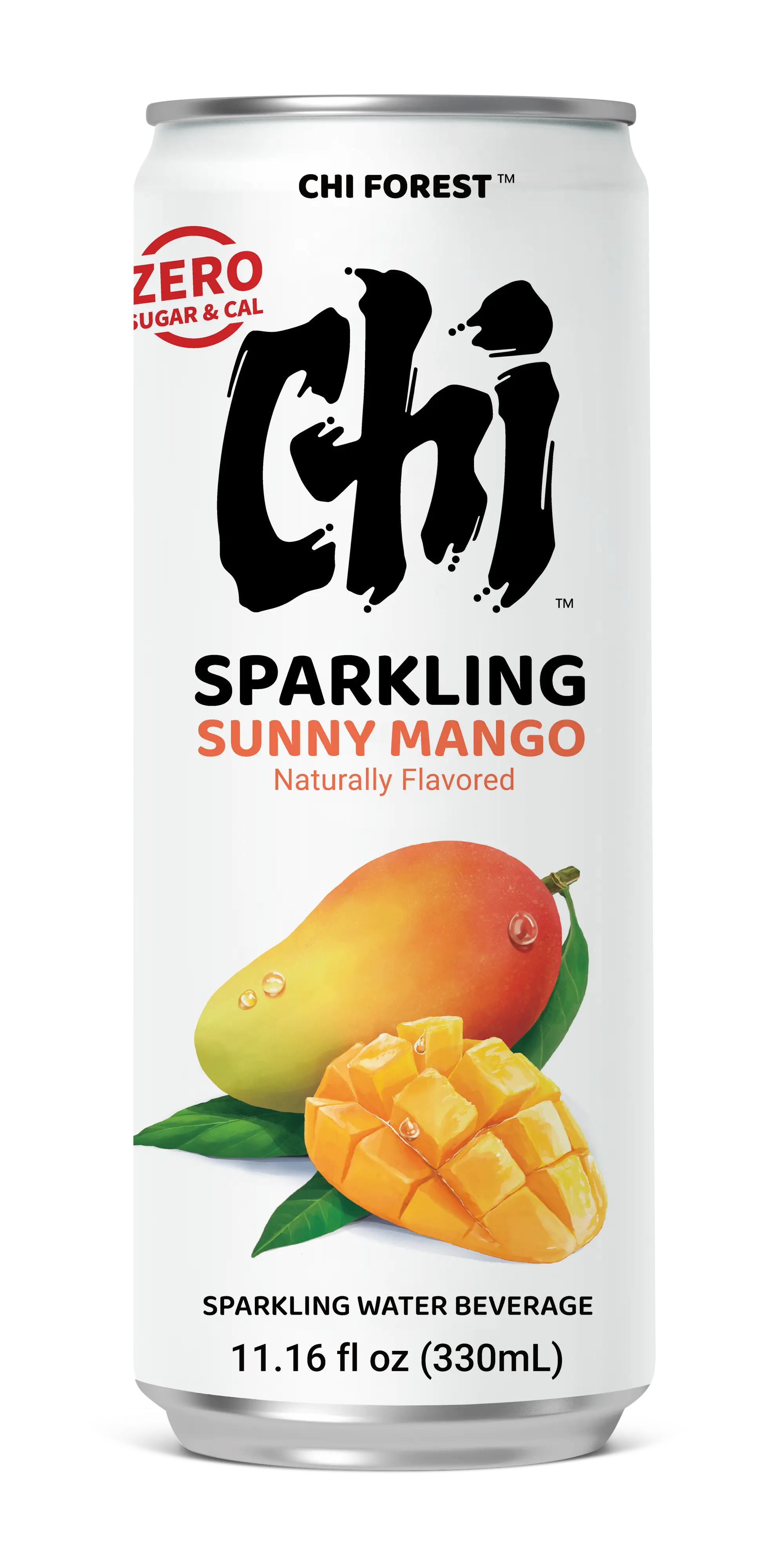 Chi Forest Sparkling Water Mango Flavor TIN 330 ml | 元气森林 0卡0脂 芒果味 苏打水 330 ml 罐装