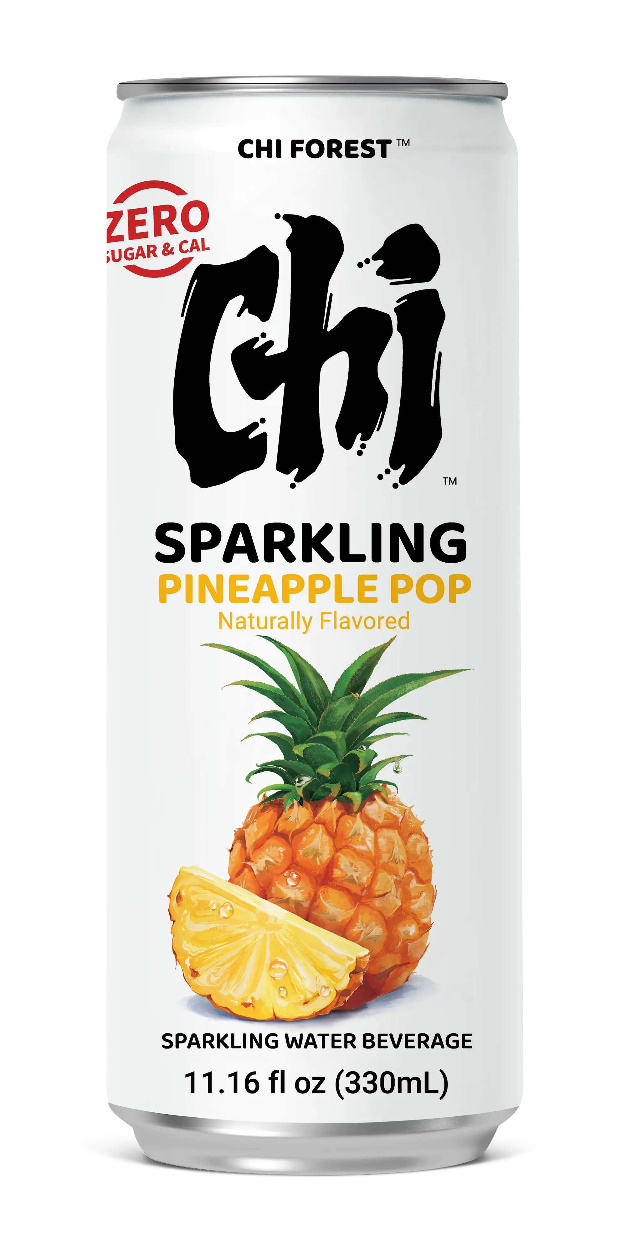 Chi Forest Sparkling Water Pineapple Flavor TIN 330 ml | 元气森林 0卡0脂 菠萝味 苏打水 330 ml 罐装