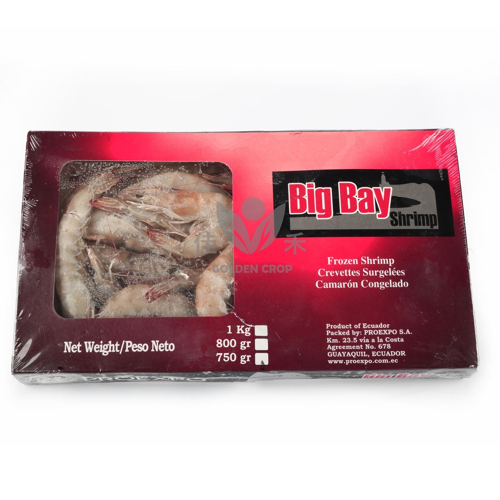 Big Bay kuorellinen katkarapu 20/30 750g  | Big Bay 白虾 20/30 有头有壳 750g