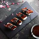 Black Stone Plate for Sushi 25*12cm | 寿司托盘 25*12cm / 个