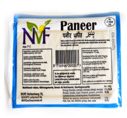 Tuore NVF Paneerjuusto 1kg