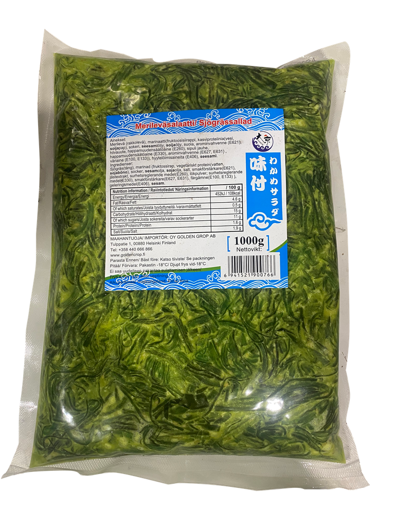 Kami Wakame Salad No Coloring E102 (Seaweed）1kg | 禾味 海草沙拉 原味1kg (不含人工色素E102)