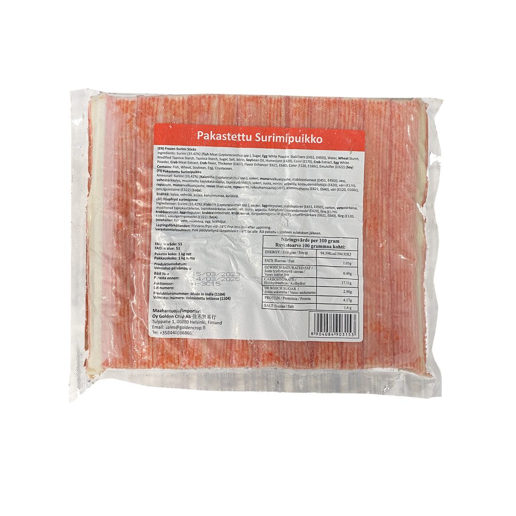 蟹肉棒 (蟹柳) (非证书) 1kg | Surimi Sticks 18cm 1kg