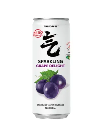 Chi Forest Sparkling Water Grape Delight Flavour 330ml | 元气森林 0卡0脂 夏黑葡萄味 苏打水 330ml 罐装