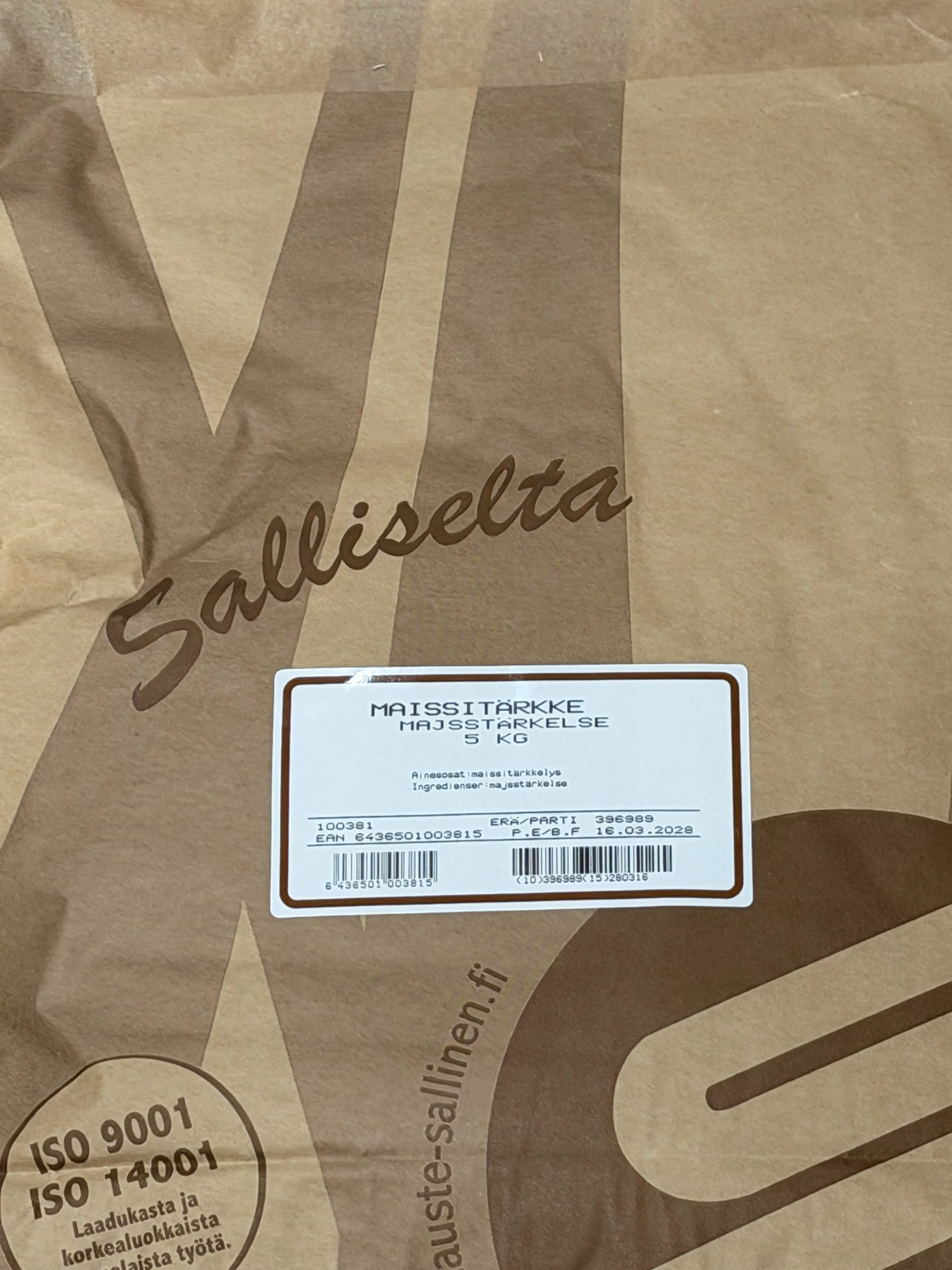 Salliselta Corn Starch 5kg | Salliselta 玉米淀粉 5kg