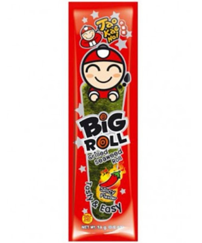 TAOKAENOI Big Roll Hot&Spicy Flavor 3g/unit | 泰国小老板 海苔大卷 微辣味 3g/根 