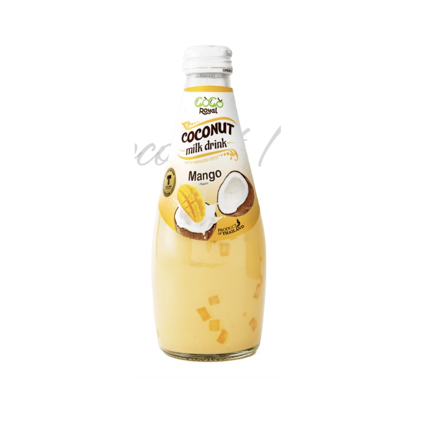 ROYAL PLUS Kookosmaito Nata de Coco -juoma, Mangon Maku, Pullo 290 ml | ROYAL PLUS 椰奶椰果饮料 芒果味 290ml