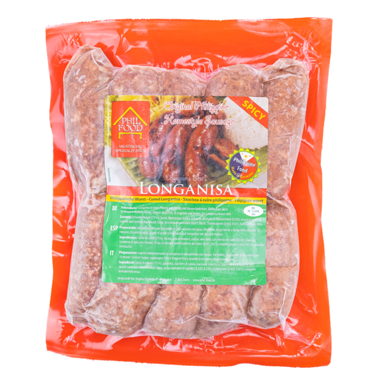 PHIL FOOD Filipino Pork Sausage Spicy Flavor 500g | PHIL FOOD 菲律宾香肠 辣味 500g