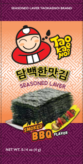 TAOKAENOI Merilevän Välipala Savustettu BBQ-Maku 4g | 小老板 紫菜零食 烟熏烧烤味 4g