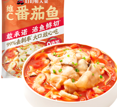 DINGDING FRESH Pakastettu kala tomaattikastikkeessa 430g | 叮叮懒人菜 冷冻 维C番茄鱼 430g
