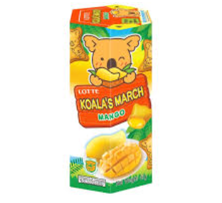 LOTTE Koala March Biscuit Mango Flavor 37g | 乐天 小熊 注心饼干 芒果味 37g