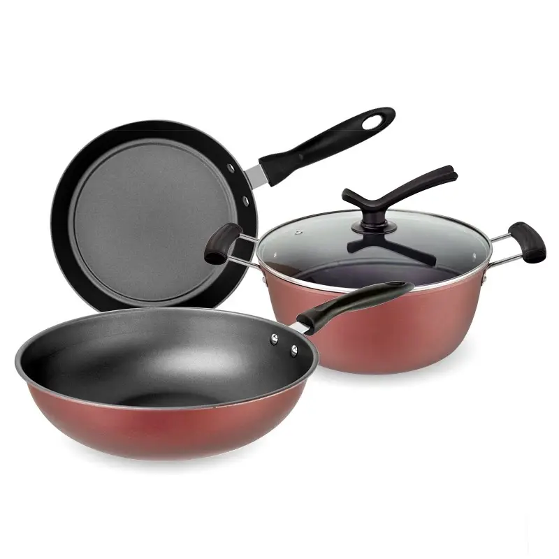 Thickened 3-Piece Wrought Iron Cookware Set | 加厚三件套精铁厨具套装