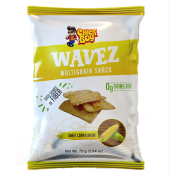 CHICK BOY Wavez Multigrain Snack Sweet Corn Flavor 75g | CHICK BOY Wavez 多谷物脆片 甜玉米味 75g