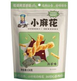 WL pienet kierteiset taikinatikut, merilevän maku 138g | 卧龙 小麻花 海苔味 138g 