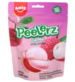 AMOS Peelerz Kuorittavat hedelmäkarkit Litsin maku 65 g | AMOS 可剥软糖 荔枝味 65g
