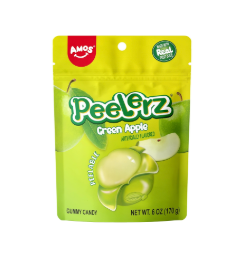 AMOS Peelerz Kuorittavat hedelmäkarkit Vihreän omenan maku 65 g | AMOS 剥皮软糖 青苹果味 65g