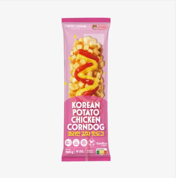 RENGI STREETFOOD Korealainen Peruna-Kanacorndog 100g | RENGI STREETFOOD 韩式土豆鸡肉热狗棒 100g