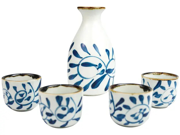 Japanese Sake Set C (Pot & 4 Cups)  | 日式清酒壶酒杯套装（1壶4杯）