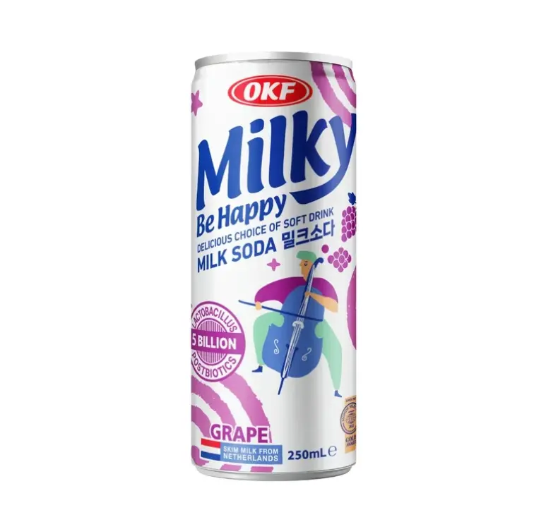 OKF Milky Sparkling Grape Flavor 250ml | OKF Milky 气泡饮料 葡萄味 250ml