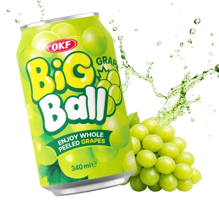 OKF Big Ball Grape Drink 340ml | OKF Big Ball 葡萄果粒饮料 340ml