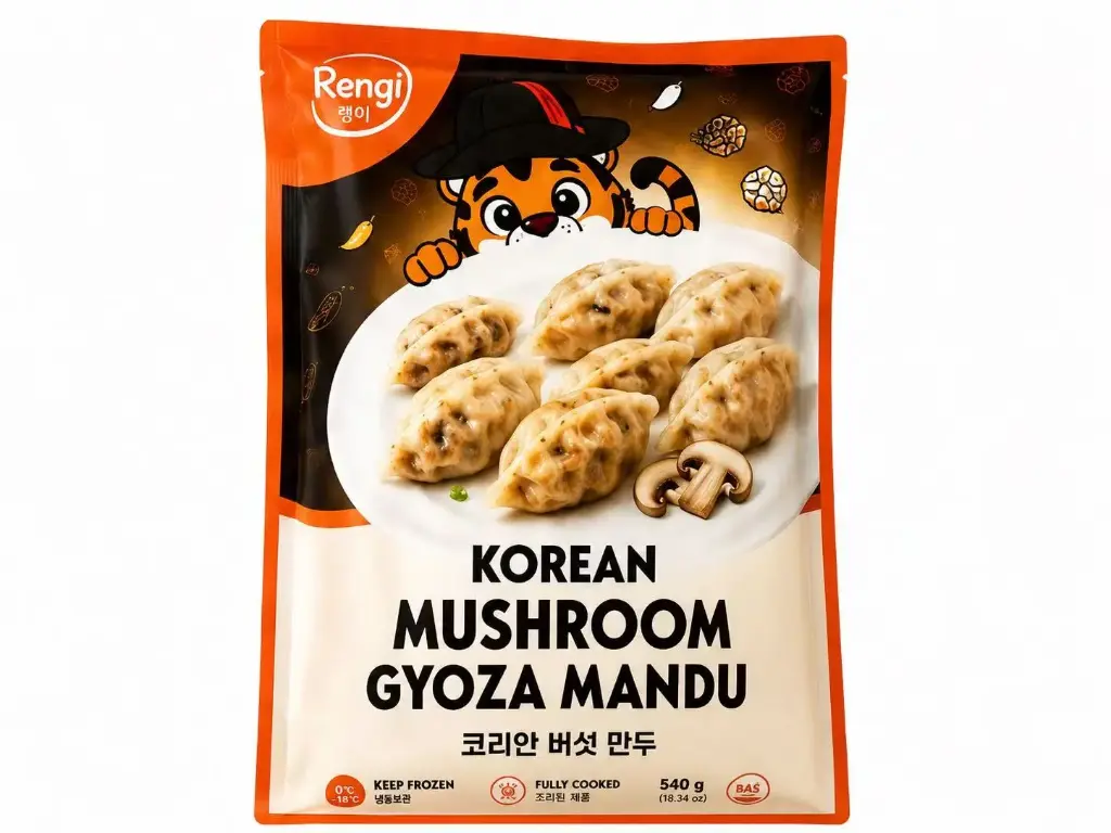 RENGI STREETFOOD 韩式饺子 蘑菇味 595g | RENGI STREETFOOD Mandu Gyoza Mushroom Flavor 595g
