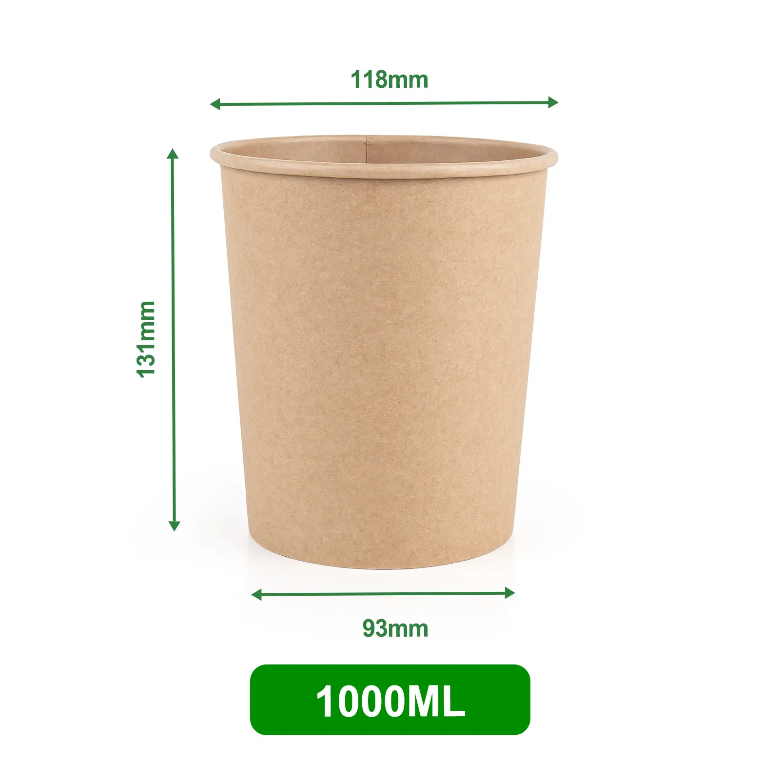牛皮纸汤桶 1000ml 底 | 1000ml Kraft Paper Soup Container with base 