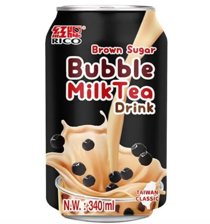 红牌 波霸奶茶 黑糖味 340ml | RICO Bubble Milk Tea Drink  Brown Sugar Flavor 340ml