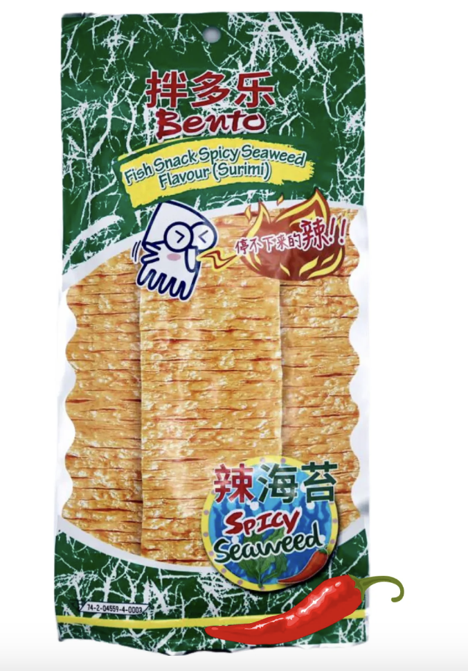 BENTO 泰国鱿鱼片 辣海苔味 18g | BENTO Squid Snack Spicy Seaweed Flav. 18g