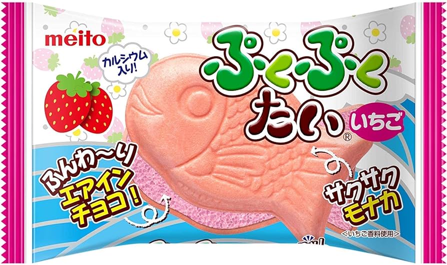 Meito Fish shaped air in chocolate Strawberry 16.5g丨Meito 鲷鱼烧 草莓巧克力味 16.5g