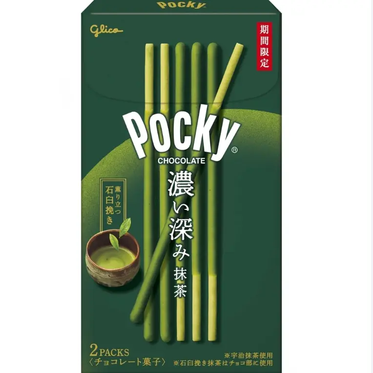 Glico Pocky Runsaan matchan makuiset keksitikut 52.8g | 百奇 巧克力棒 浓郁抹茶味 52.8g