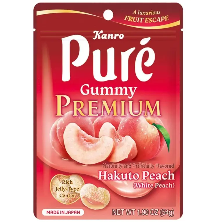 Kanro Pure 软糖 水蜜桃味 54g | Kanro Pure Gummy Premium Peach Flavor 54g 