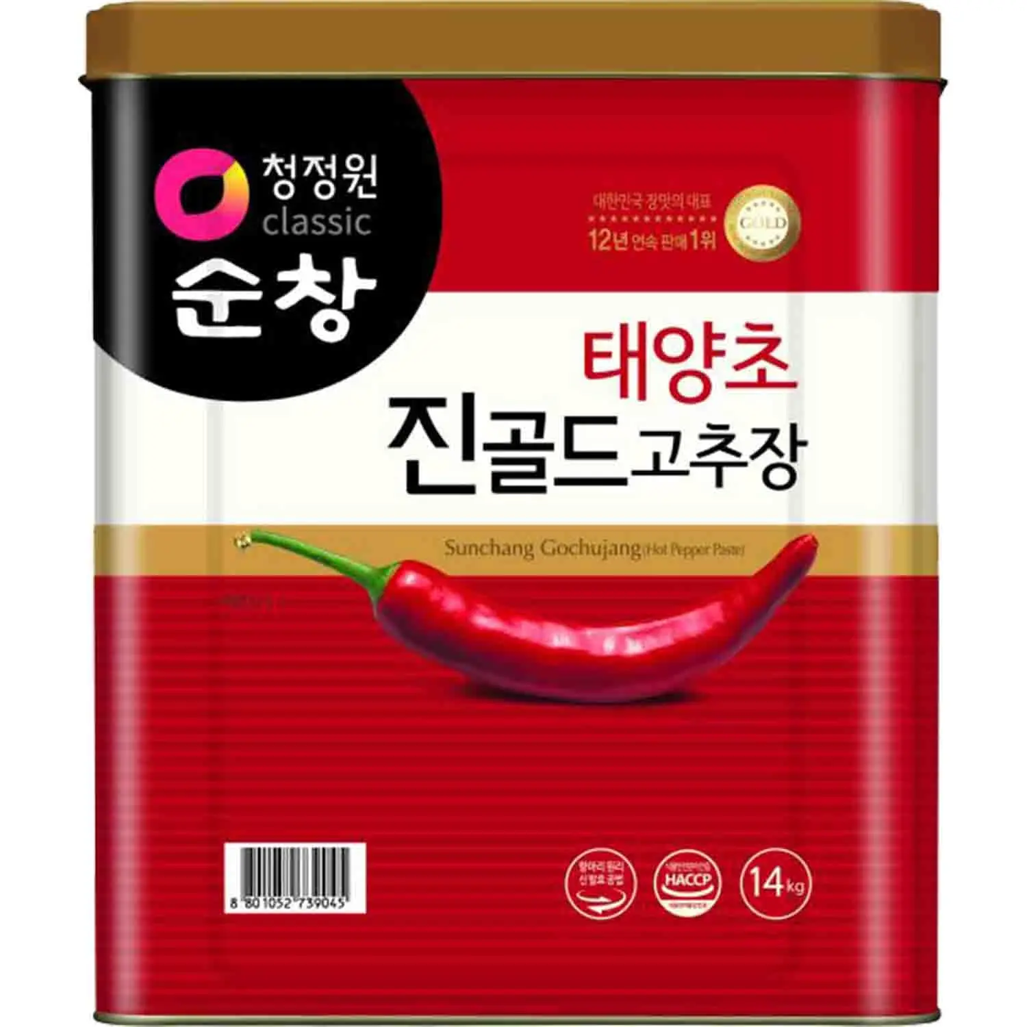 Haepyo Korean Gochujang Hot Red Pepper Paste Box 14kg | Haepyo 韩国辣椒酱(苦椒酱) 14kg