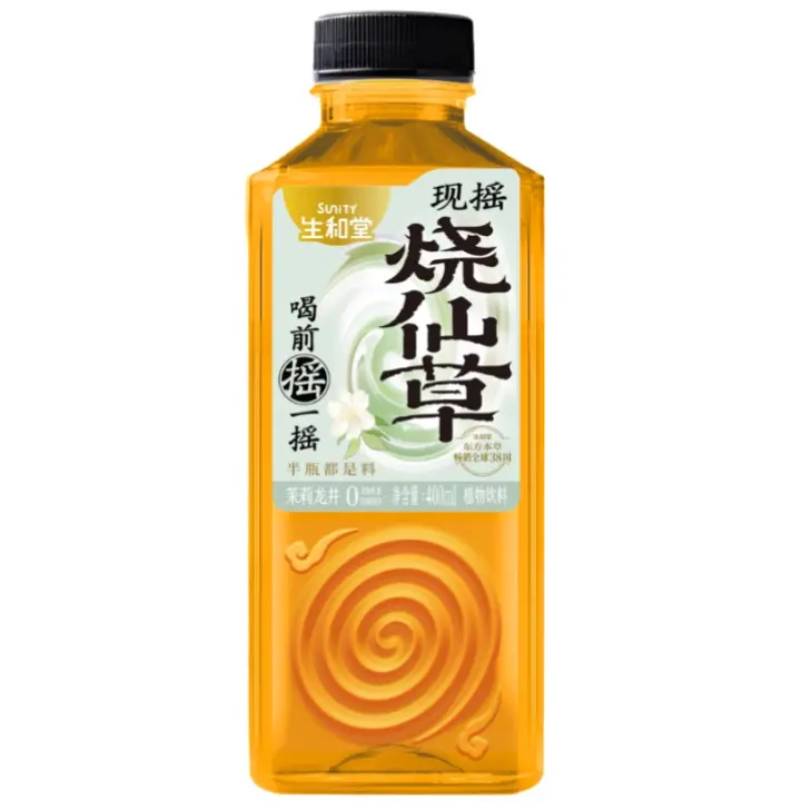 SHT Grass Jelly Drink Jasmine Longjing Tea Flavor 400ml | 生和堂 烧仙草饮料 茉莉龙井味 400ml