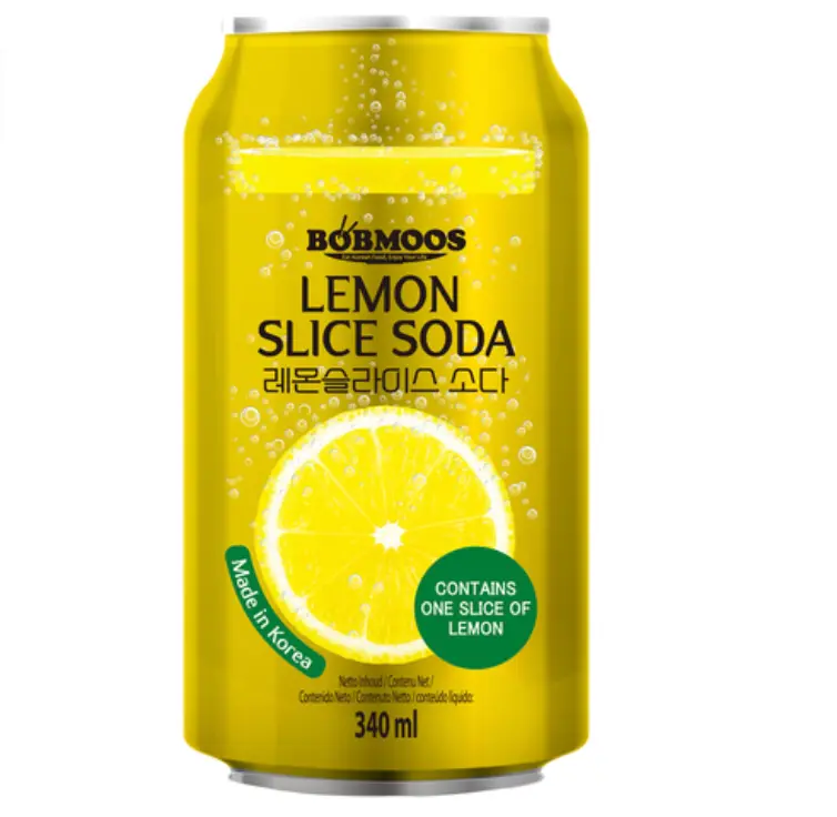 Bobmoos Lemon Slice Soda 340ml | Bobmoos 柠檬片苏打饮料 340ml
