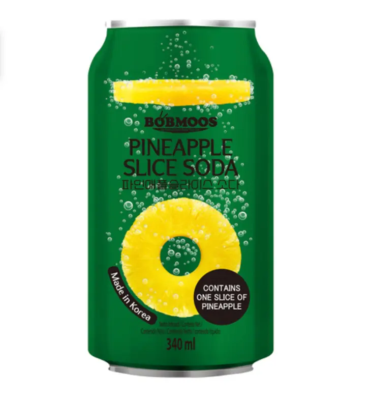 Bobmoos Pineapple Slice Soda 340ml | Bobmoos 菠萝片苏打饮料 340ml
